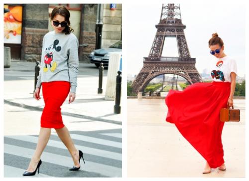 Красная юбка белая блузка. С чем носить юбку красного цвета? 30 фото-идей