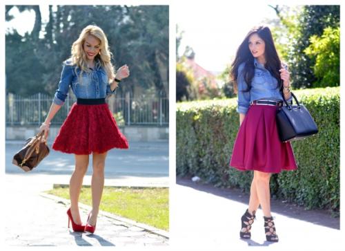 Красная юбка белая блузка. С чем носить юбку красного цвета? 30 фото-идей