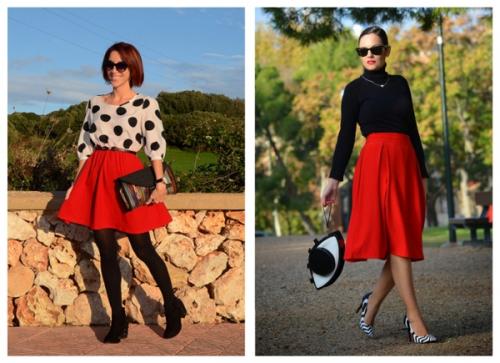 Красная юбка белая блузка. С чем носить юбку красного цвета? 30 фото-идей