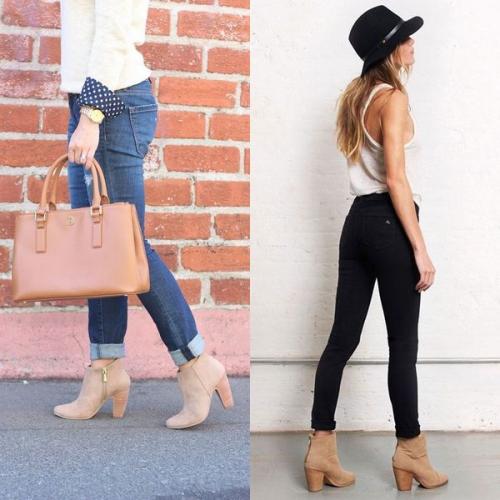 Ботильоны под пальто с джинсами. С чем носить в 2019 году коричневые ботильоны?