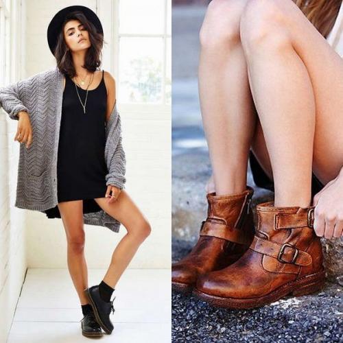 Ботильоны под пальто с джинсами. С чем носить в 2019 году коричневые ботильоны?