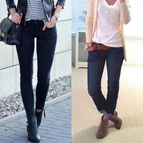 Ботильоны под пальто с джинсами. С чем носить в 2019 году коричневые ботильоны?