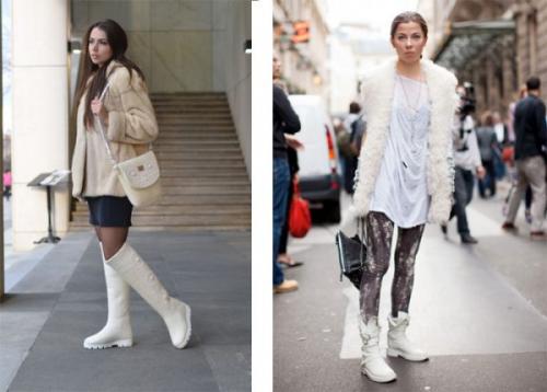 Какие колготки носить со светлыми сапогами. Стильные белые сапоги и популярные фасоны