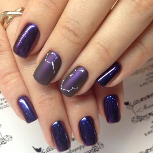 Топ-5 идей маникюра на короткие ногти с тремя цветами 03