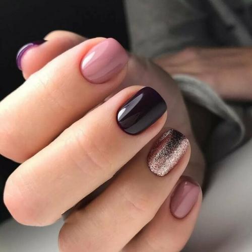 Топ-5 идей маникюра на короткие ногти с тремя цветами 23