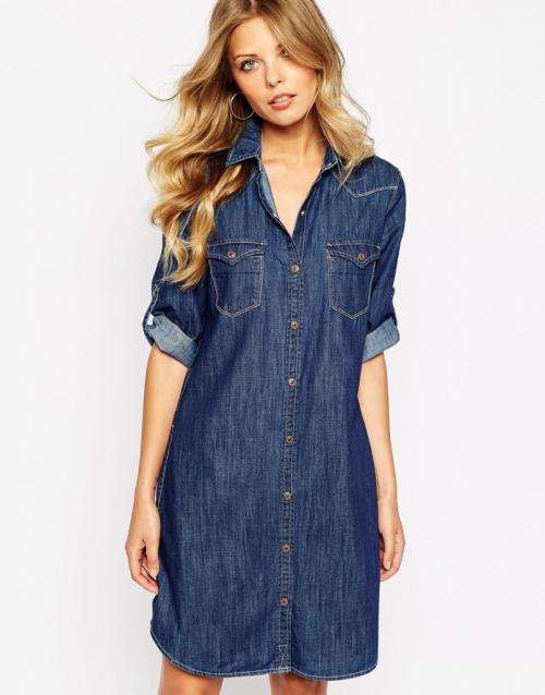 С чем носить длинное джинсовое платье. Как правильно носить модели из джинсы