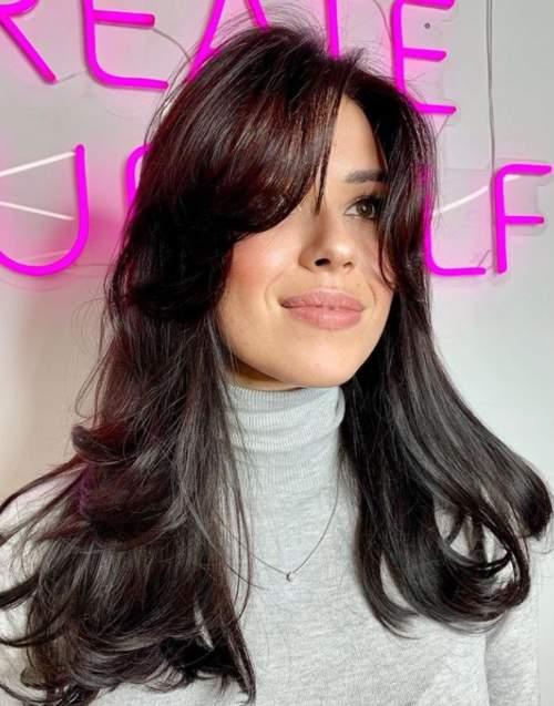 Челка прямая 2023. Трендовый вид челки 2023 на прямые волосы