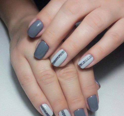 Маникюр серый с белым. Стильные варианты дизайна серо-белого маникюра
