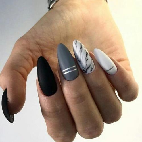 Маникюр серый с белым. Стильные варианты дизайна серо-белого маникюра