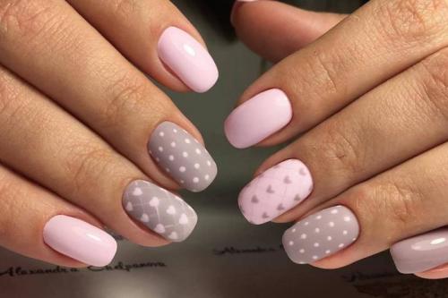 Нежный серо-розовый маникюр. Серо-розовый маникюр: новинки