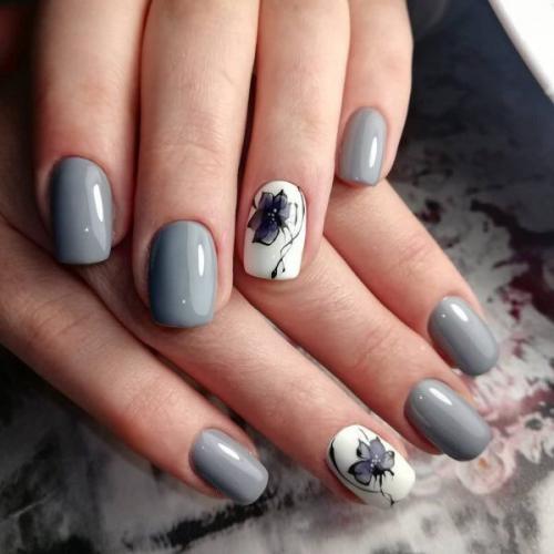 Маникюр серый с белым. Стильные варианты дизайна серо-белого маникюра