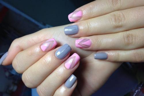 Нежный серо-розовый маникюр. Серо-розовый маникюр: новинки