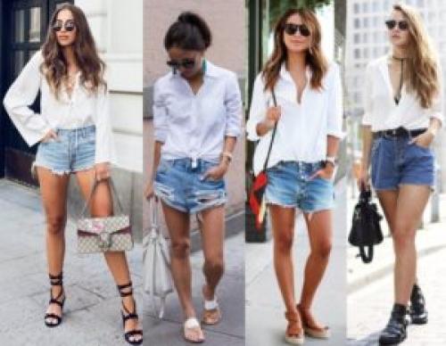 С чем носить джинсовые шорты с высокой талией. С чем носить джинсовые шорты