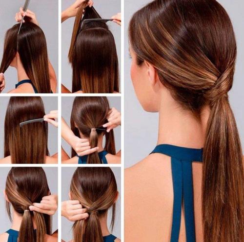 Домашняя прическа. Легкие прически самой себе за 5 минут: пошаговые фото