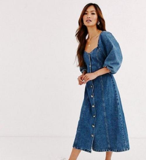 Образ с платьем джинсовым. Обзор моделей и фасонов 02