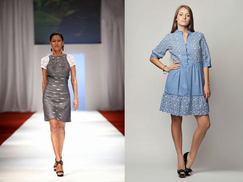 Образ с платьем джинсовым. Обзор моделей и фасонов 26