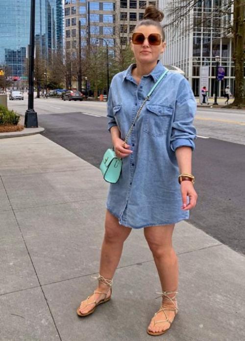 Образ с платьем джинсовым. Обзор моделей и фасонов 05