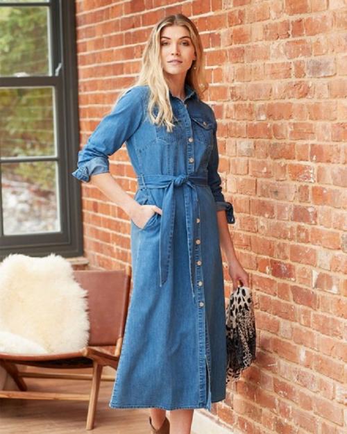 Образ с платьем джинсовым. Обзор моделей и фасонов 01