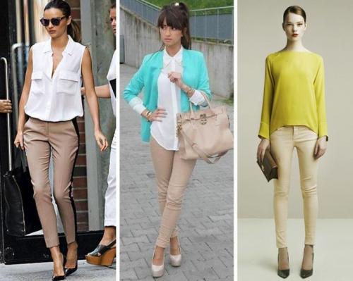 Бежевые джинсы с чем носить 2023. Как создать стильный образ с помощью бежевых джинсов, полезные советы