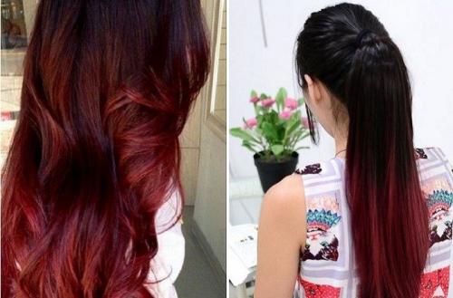 Красное омбре на темные волосы в домашних условиях. Омбре в красном цвете для темных волос