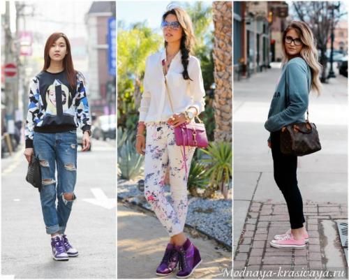 Сникерсы не в моде. Женские сникеры на танкетке: обувь для активных