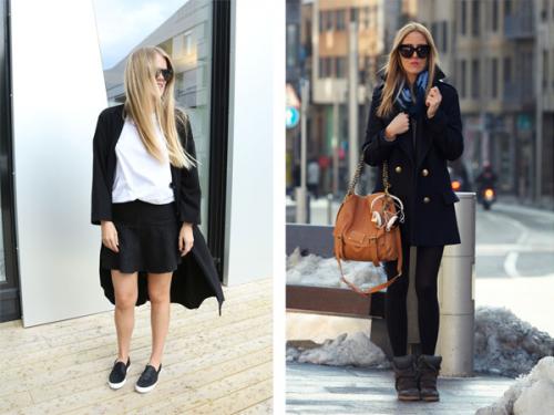 Образ пальто и кроссовки. Модный образ: пальто с кроссовками. Фото