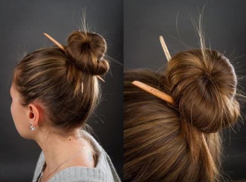 Как правильно заколоть волосы с помощью заколочки с палочкой