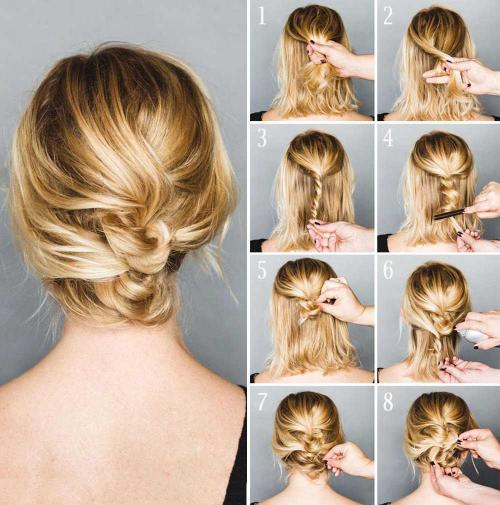 Какие типы пучков можно сделать на коротких волосах. Делаем пучок на короткие волосы: 25 простых способов