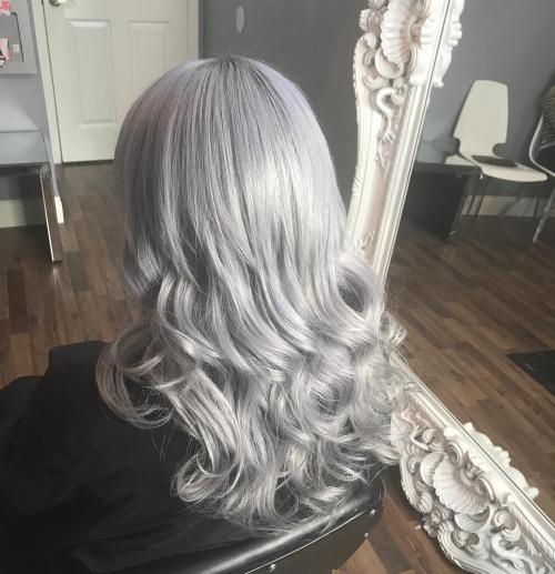 Темно серые волосы. А-ля натюрель