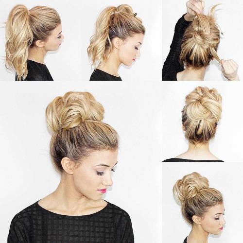 Идеи стильных пучков на короткие волосы. Делаем пучок на короткие волосы: 25 простых способов