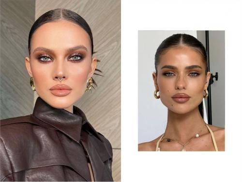 Макияж 2025: как использовать цвет mocha mousse 09